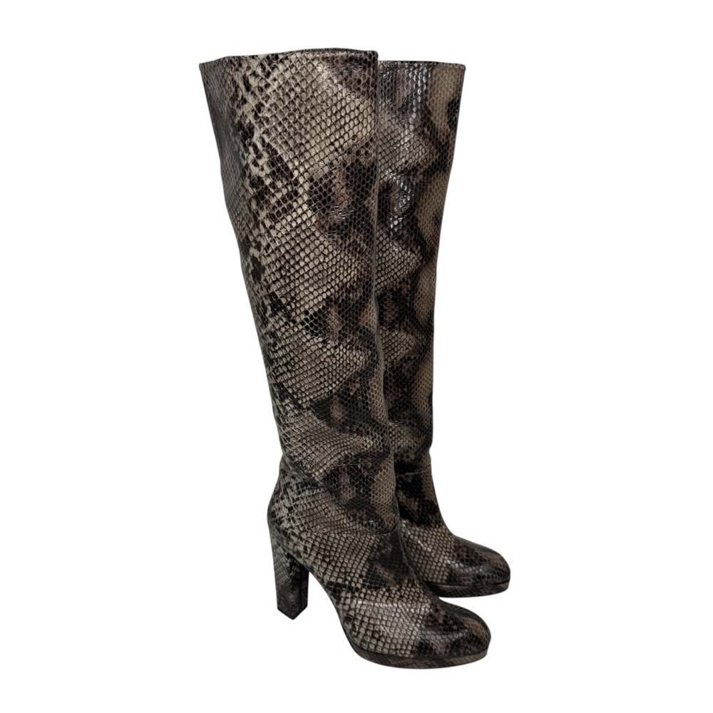 Stuart Weitzman Python Snake Embossed Leather Hee… - image 2